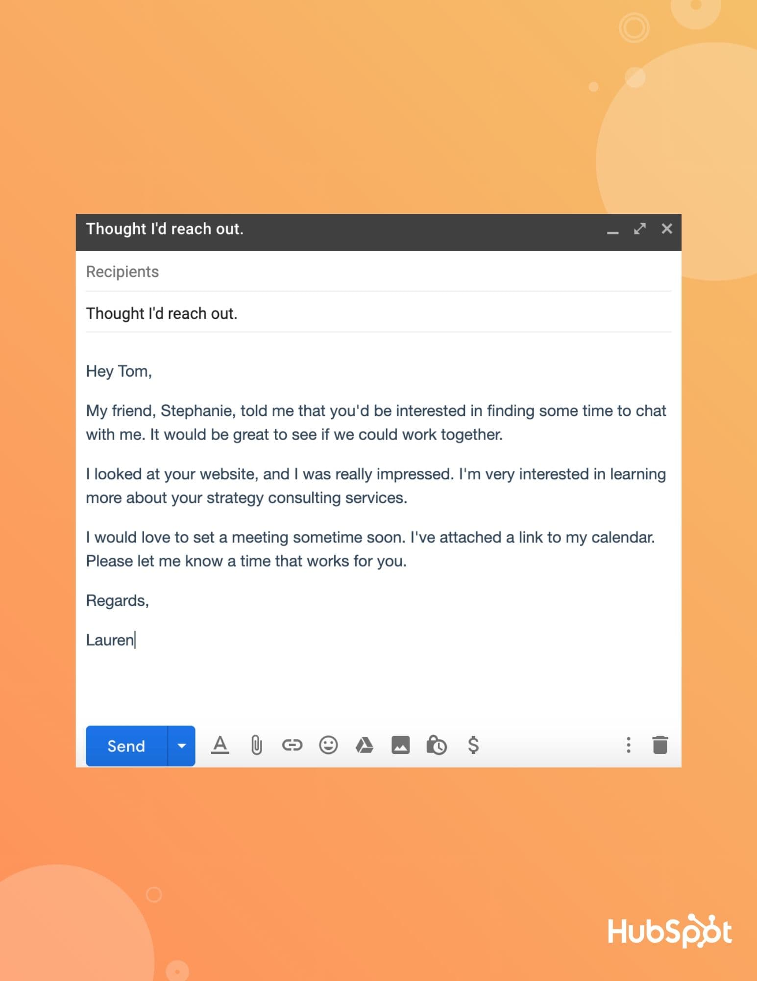 product presentation email template
